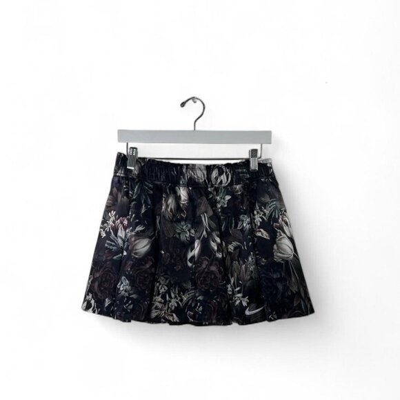 Nike Dri-FIT Floral Pleated Skort L Built-In Shorts Athleisure Tenniscore Black - Picture 1 of 9